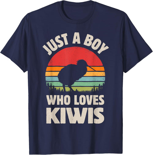 Kiwi Just A Boy Who Loves Kiwis Bird Retro Vintage Sunset