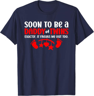 Future Father of Twins SOON TO BE DADDY OF TWINS T-Shirt - T-Shirt | Navy