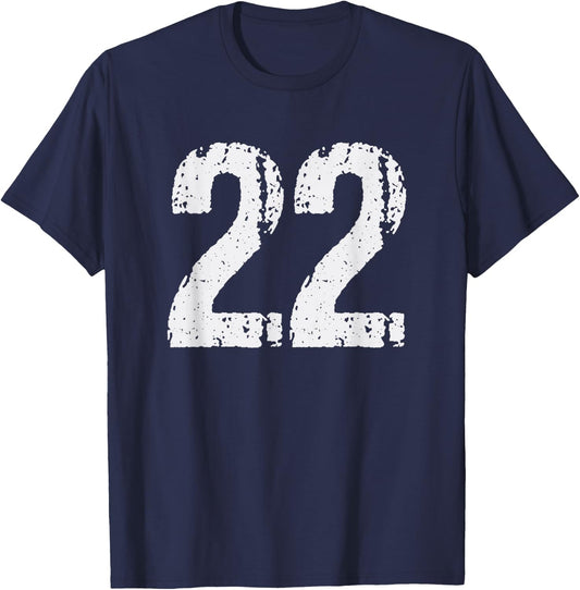 Number #22 Vintage 22nd Birthday Party 22 Years Old T-Shirt - T-Shirt | Navy