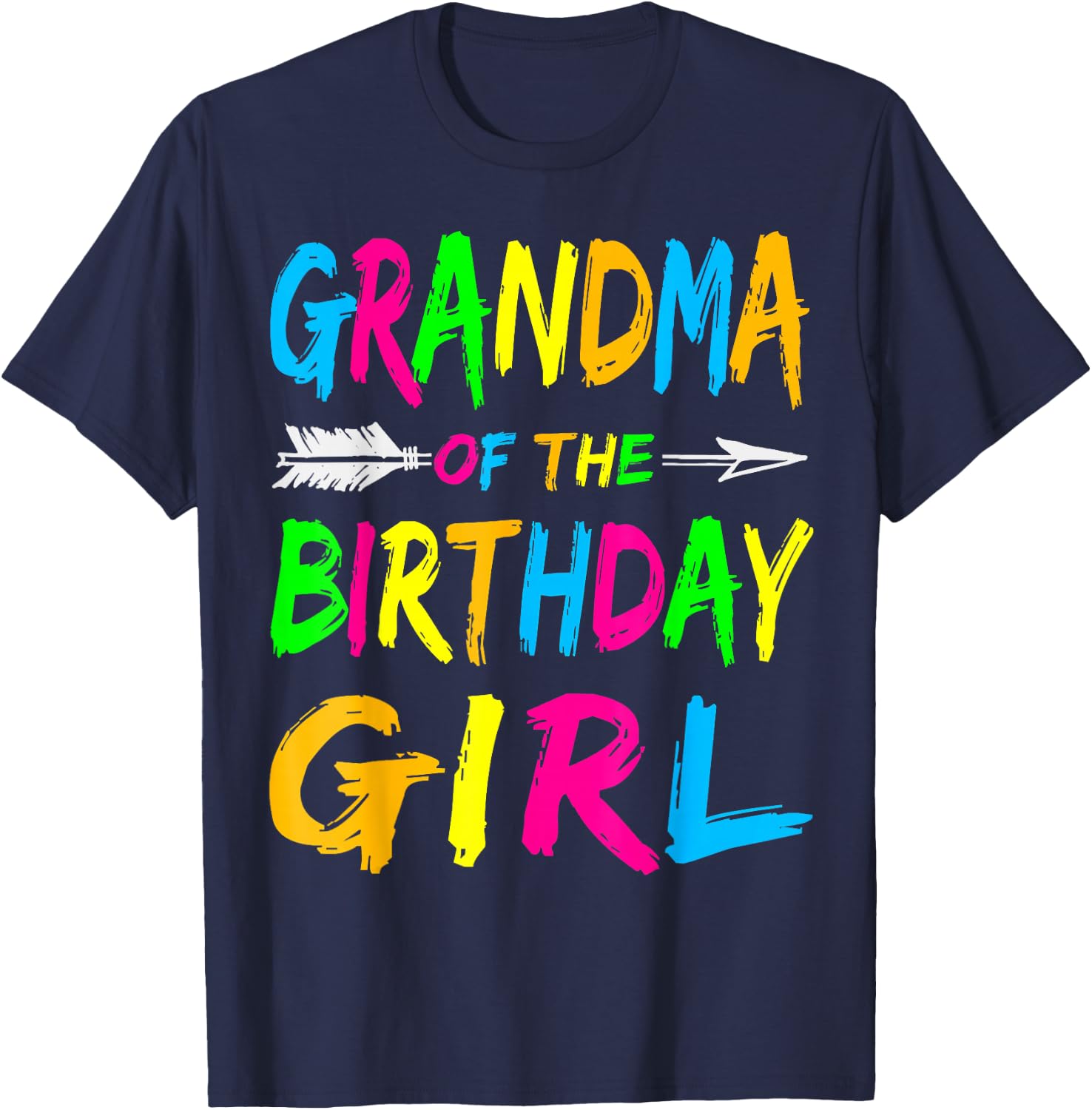 Grandma of the Birthday Girl Retro 80's Party Shirt T-Shirt - T-Shirt | Navy