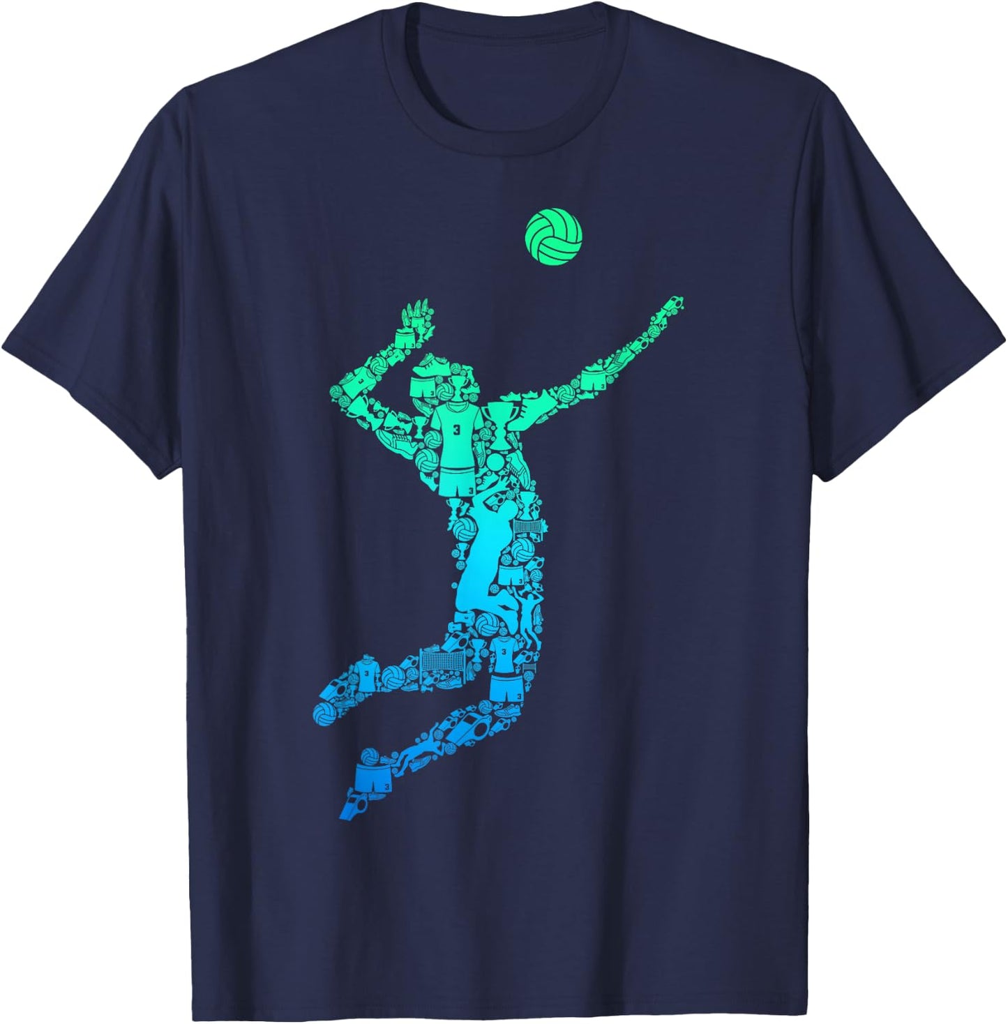 Volleyball Player Boys Men Youth T-Shirt - T-Shirt | Navy