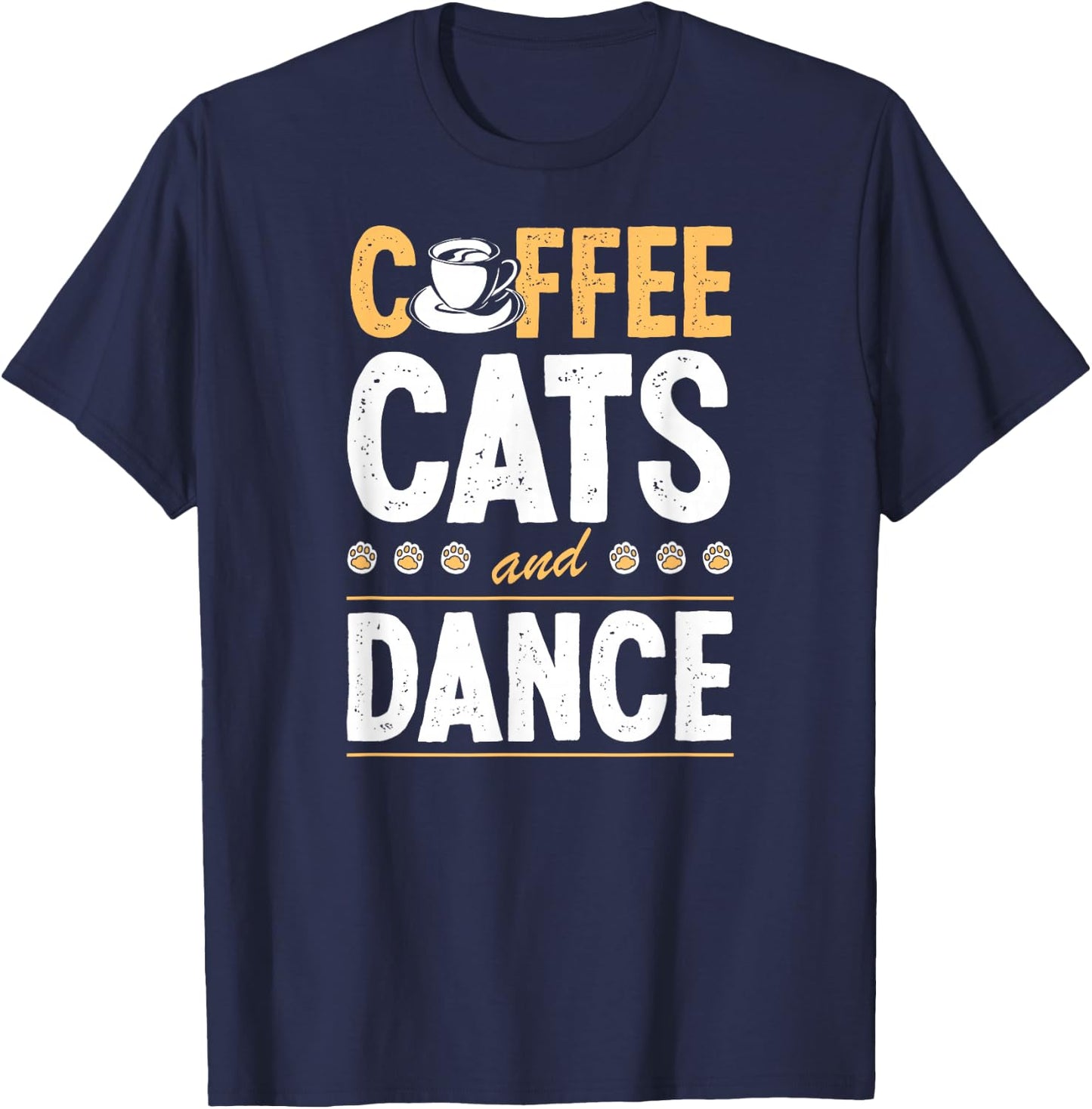 Coffee Cats And Ballet Dance Instructor Cat Lover T-Shirt - T-Shirt | Navy