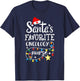 Merry Christmas Nurse Crew Santa's Favorite Oncology Nurse T-Shirt - T-Shirt | Navy
