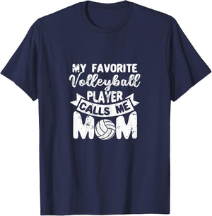 Vball Mothers Day My Favorite Volleyball Player Calls Me Mom T-Shirt - T-Shirt | Navy