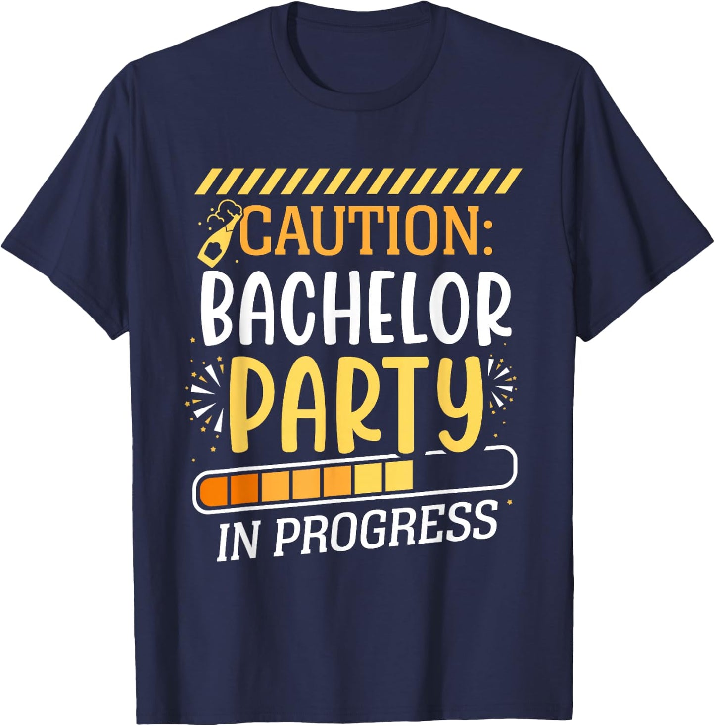 Attention! Stag Night In Gone Bachelor Bride T-Shirt - T-Shirt | Navy