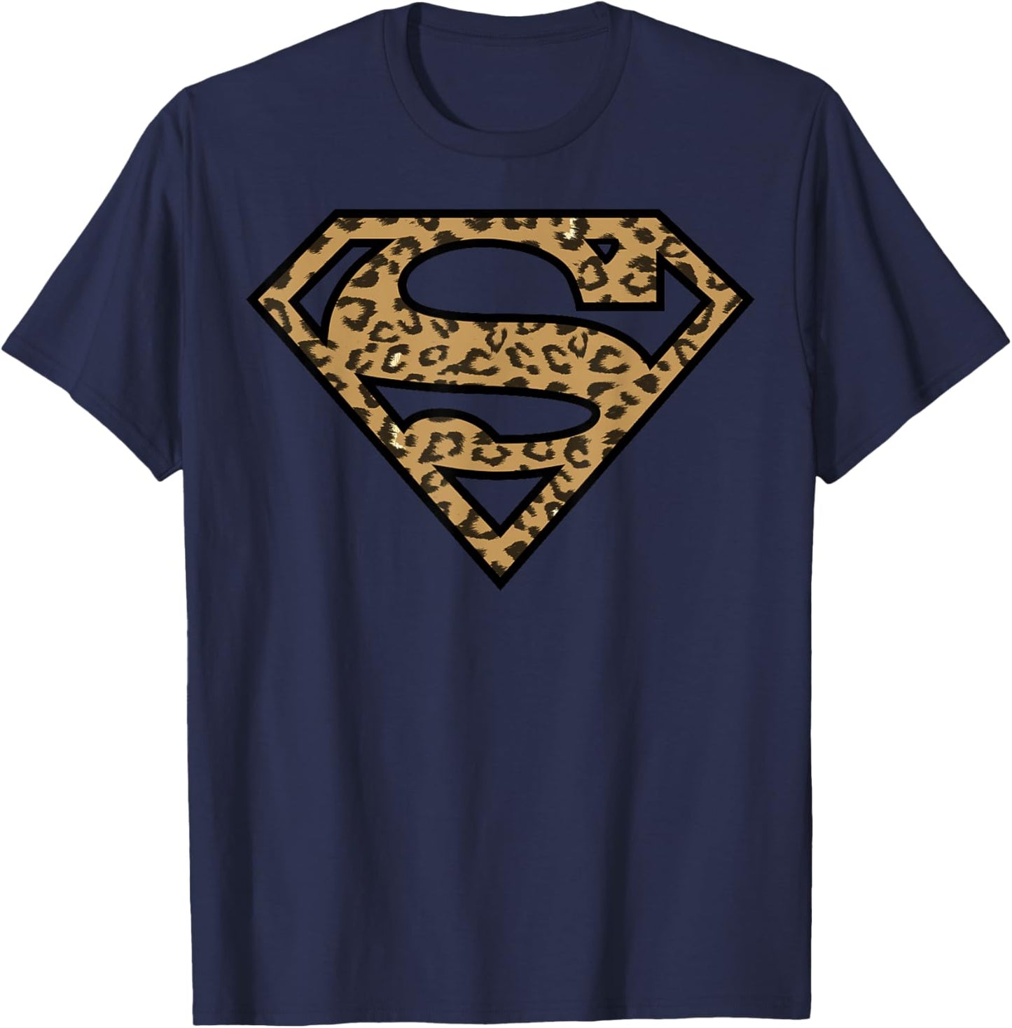 DC Comics Superman Cheetah Print Logo Fill T-Shirt - T-Shirt | Navy