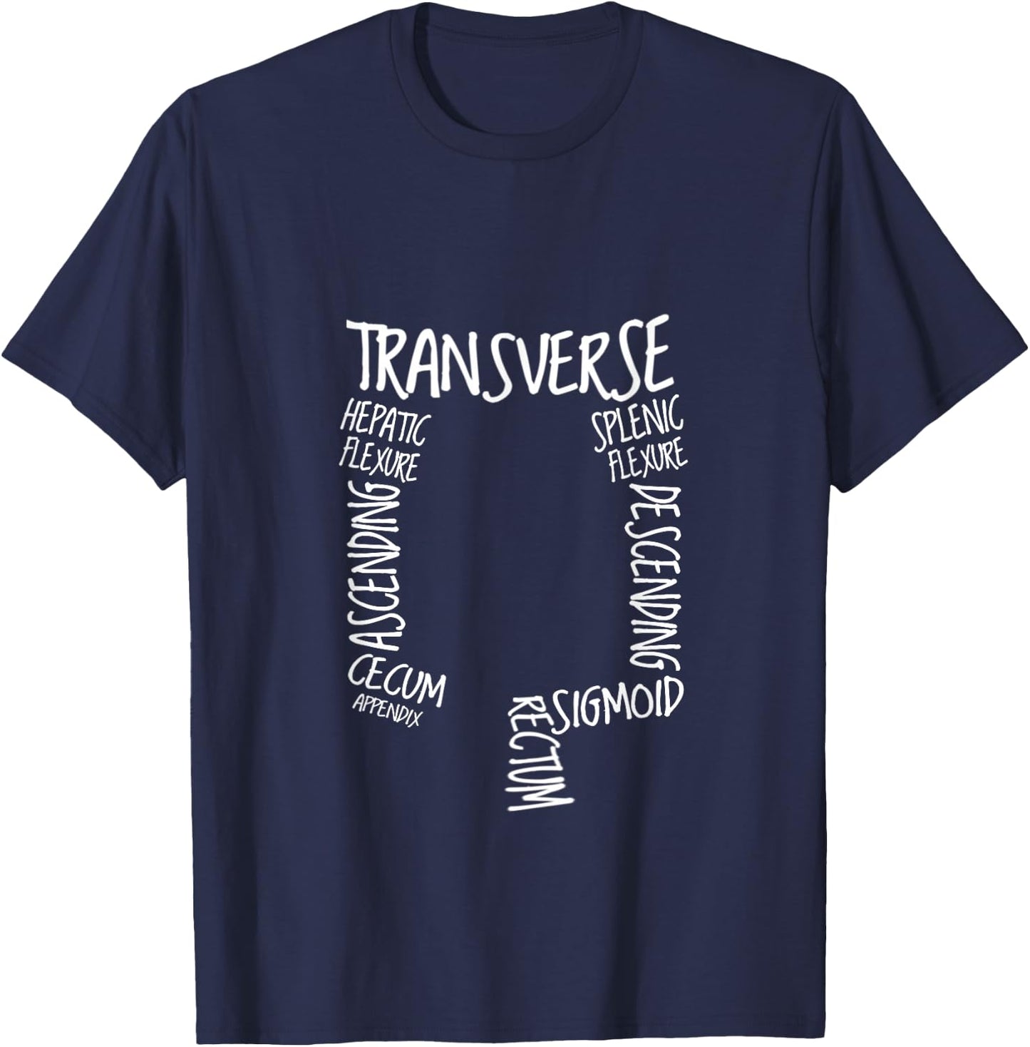 GI Endoscopy Nurse Endo Tech Colonoscopy Colon Anatomy T-Shirt - T-Shirt | Navy