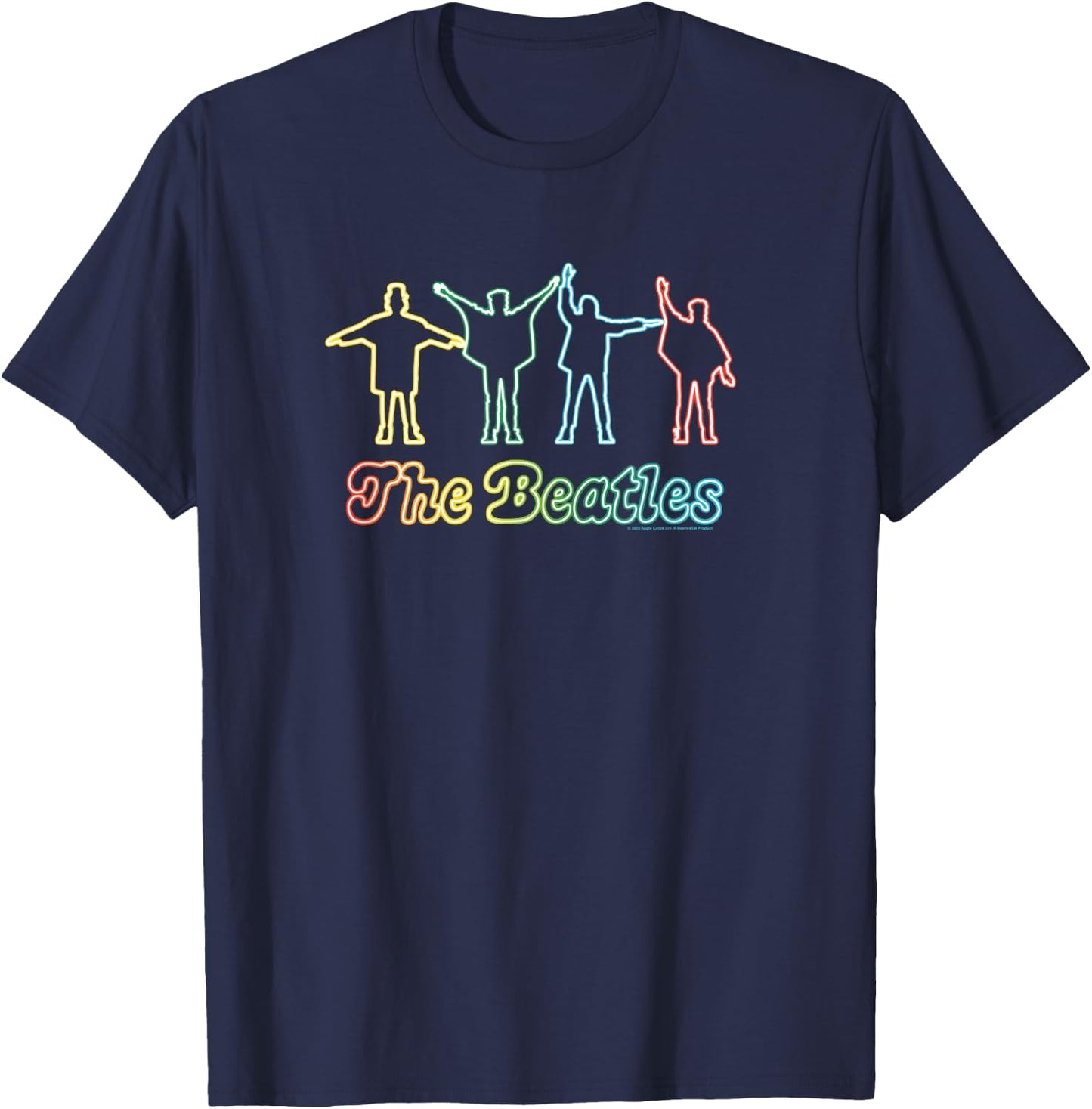 The Beatles - Neon Help T-Shirt - T-Shirt | Navy