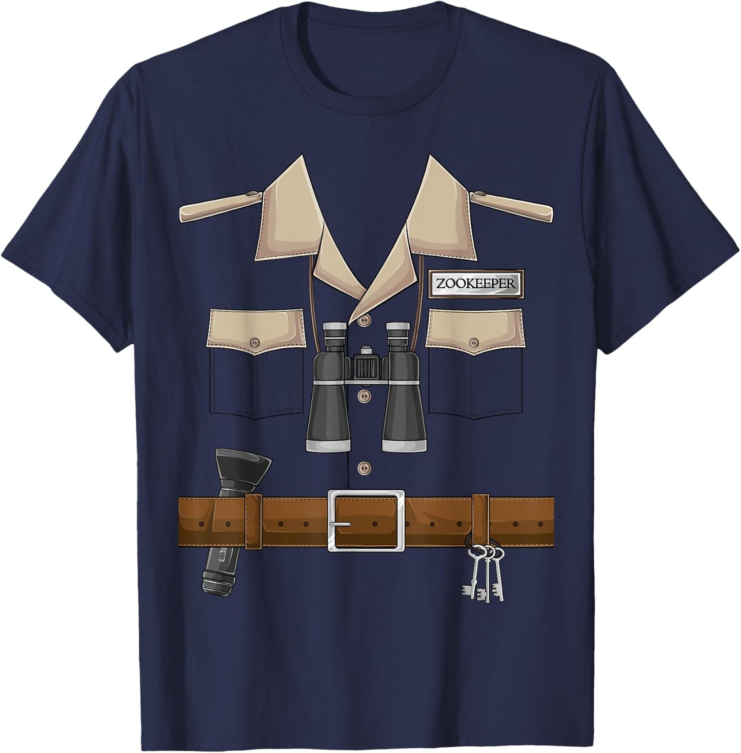 Zookeeper Halloween Costume DIY Safari Zoo Keeper Explorer T-Shirt - T-Shirt | Navy