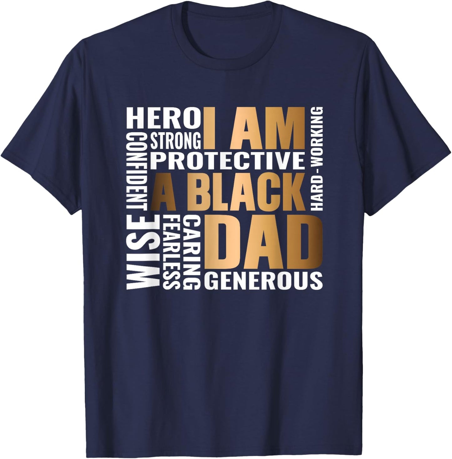 Black Father King Fathers Day Dad Matter Husband Dope Leader T-Shirt - T-Shirt | Navy