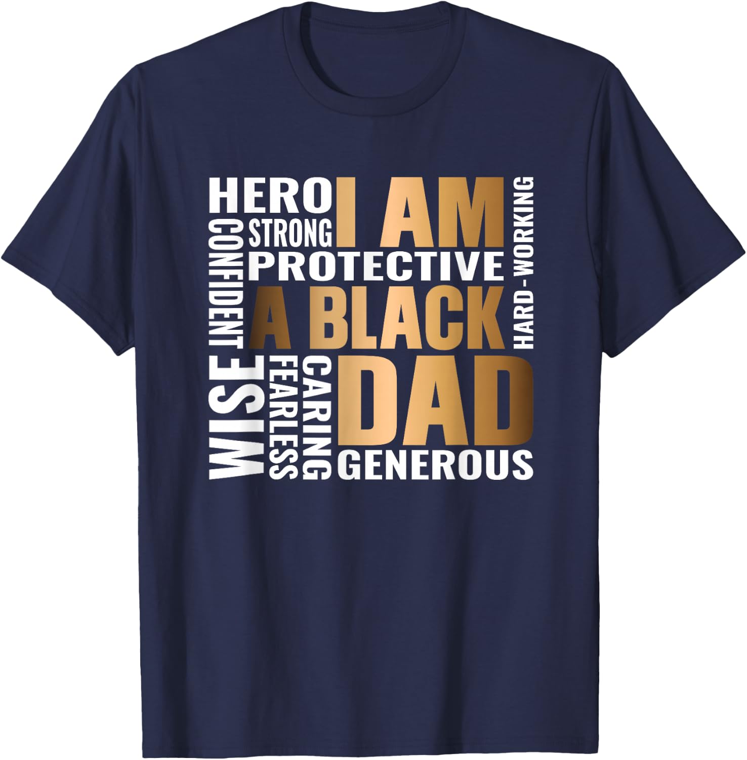 Black Father King Fathers Day Dad Matter Husband Dope Leader T-Shirt - T-Shirt | Navy