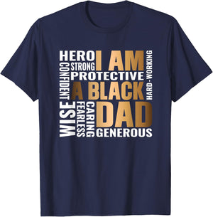 Black Father King Fathers Day Dad Matter Husband Dope Leader T-Shirt - T-Shirt | Navy