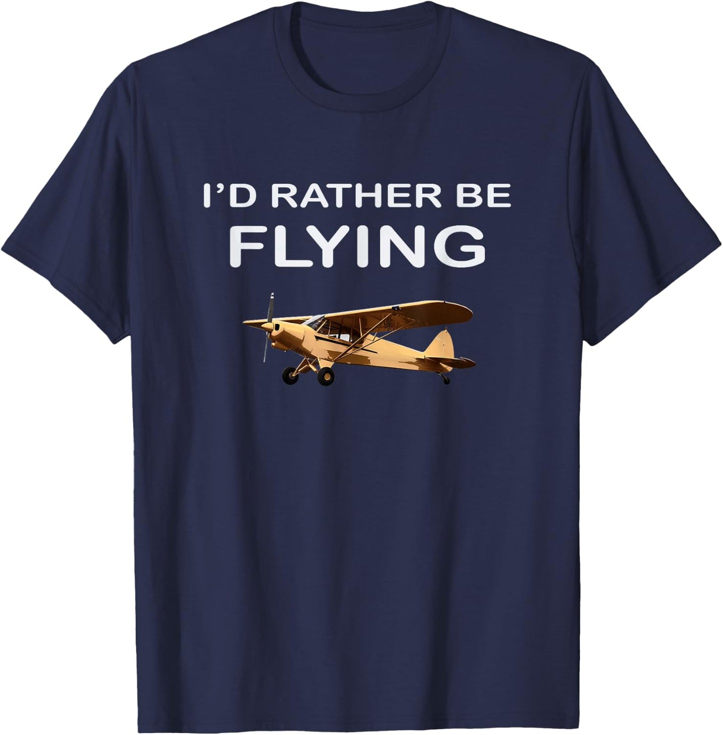 I'd Rather Be Flying Pilot Airplane Aviation Gift T-Shirt - T-Shirt | Navy