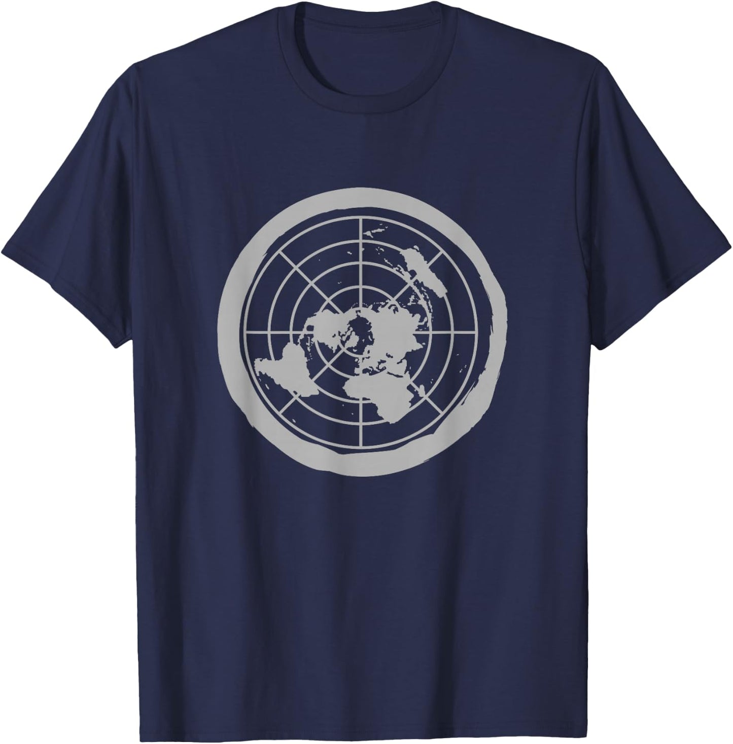 Map of Flat Earth T-Shirt - T-Shirt | Navy