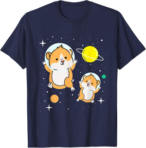 Hamster In Space Hamster Lover Gift T-Shirt - T-Shirt | Navy