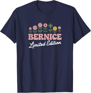 Bernice Limited Edition Flowers Custom Name Wife Grandma T-Shirt - T-Shirt | Navy