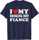 I Love My Smoking Hot Fiance I Heart My Smokin Fiance T-Shirt - T-Shirt | Navy