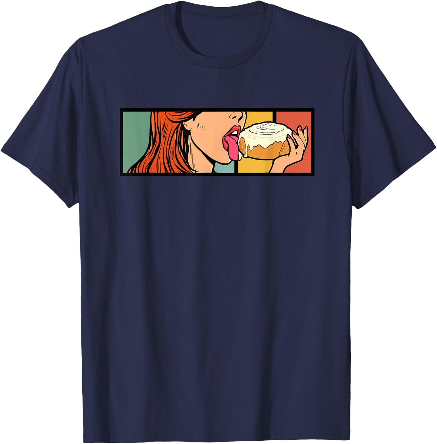 Cinnamon Roll Honey Bun Retro Vintage Bread Baker Baking T-Shirt - T-Shirt | Navy