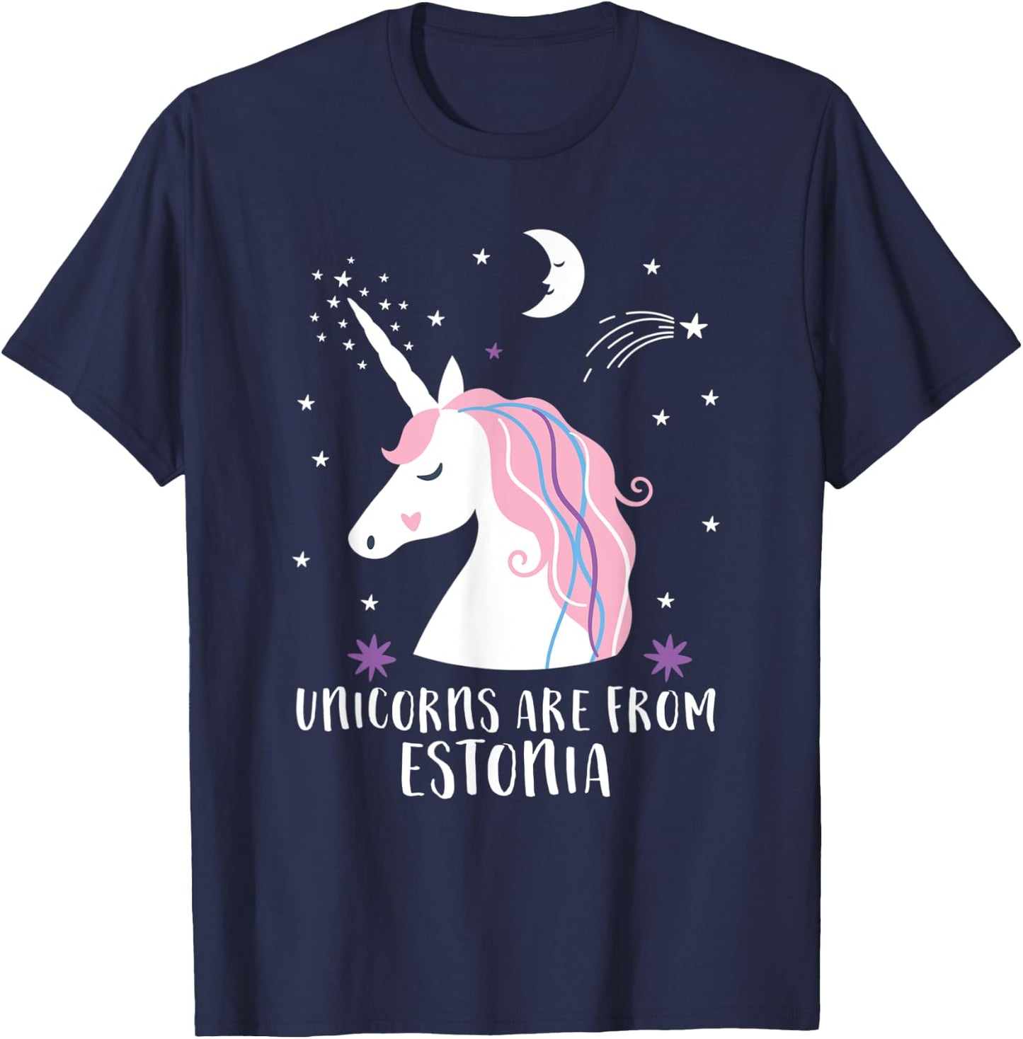 Unicorns Are From Estonia Funny Home Country Estonian Pride T-Shirt - T-Shirt | Navy