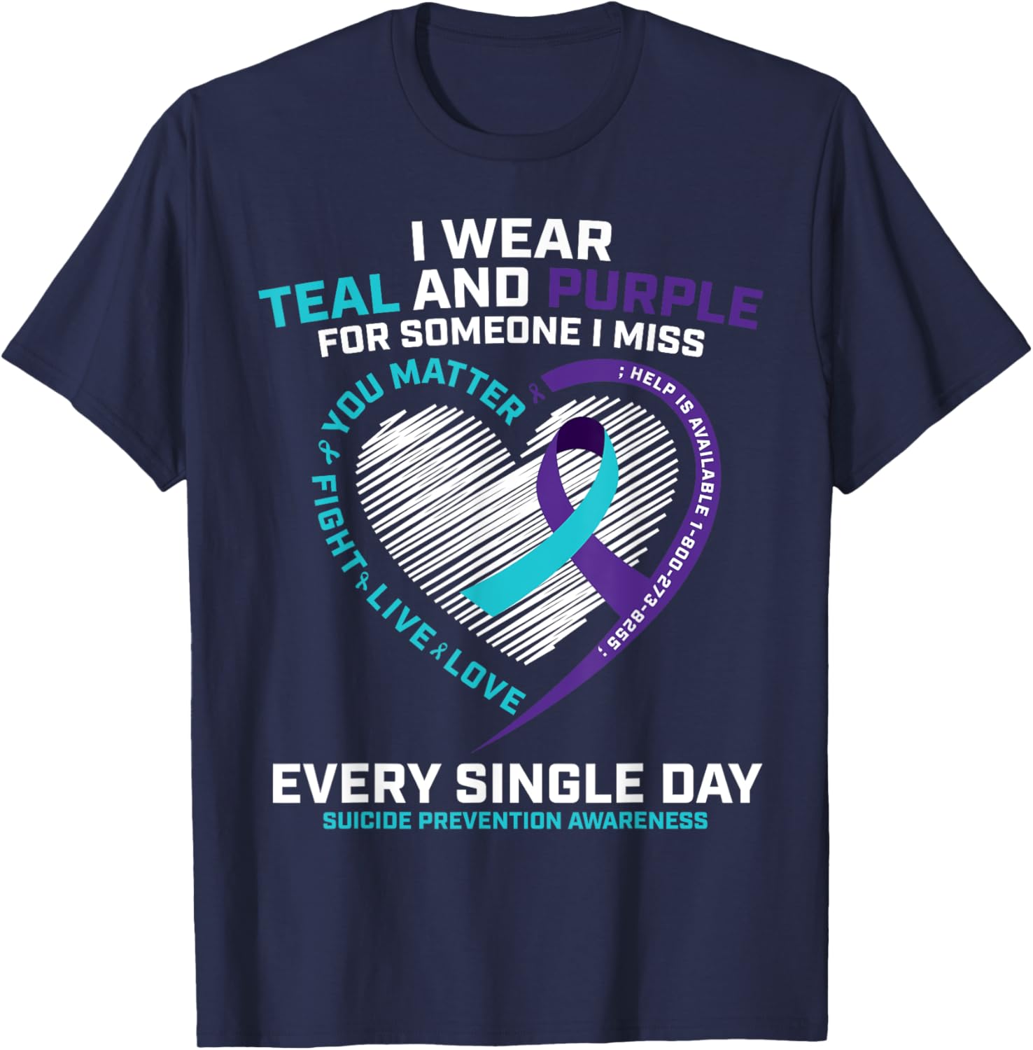In Loving Memory Shirts Suicide Prevention Awareness T-Shirt - T-Shirt | Navy
