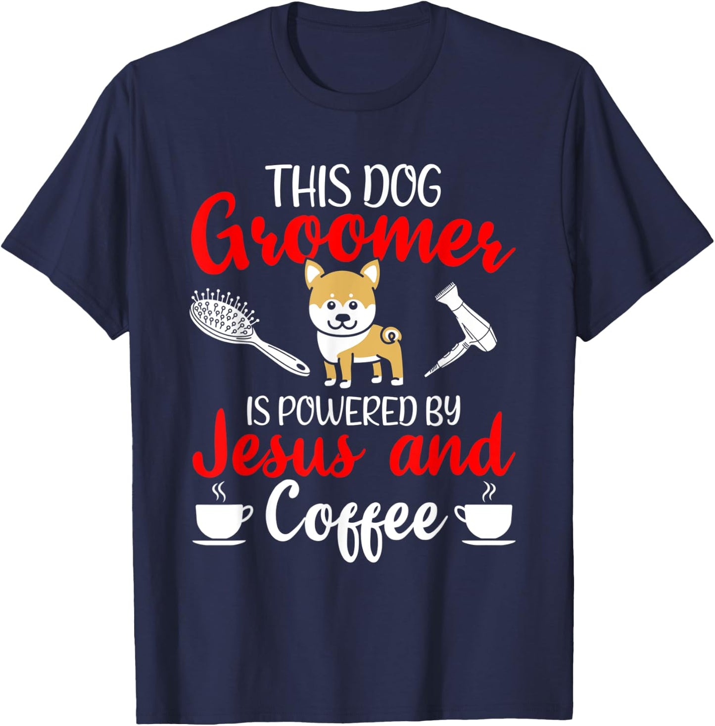 Dog Groomer Outfit Pet Grooming T-Shirt - T-Shirt | Navy