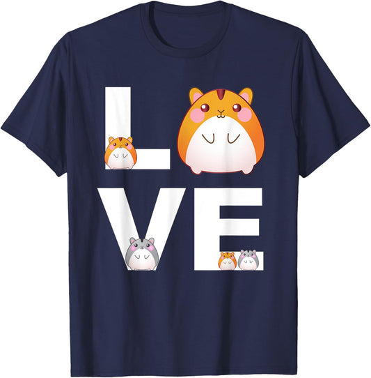 Hamster Love Cute Hamsters Shirt Animal Toys Pets Lovers T-Shirt - T-Shirt | Navy