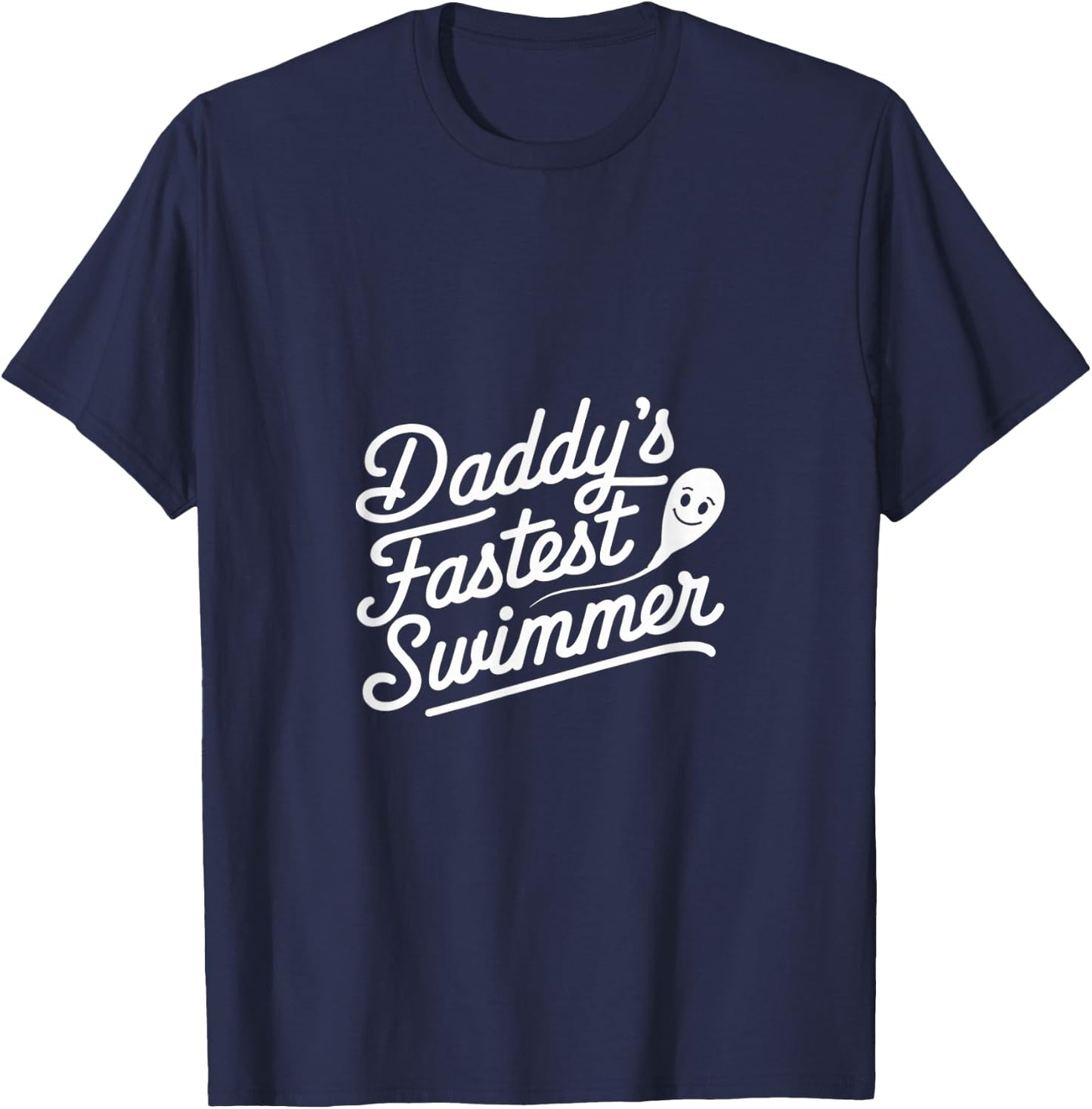 Daddy's Fastest Swimmer Child Toddler Baby T-Shirt - T-Shirt | Navy