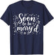 Soon to Be Merry'd Bride Engaged Matching Couples Christmas T-Shirt - T-Shirt | Navy