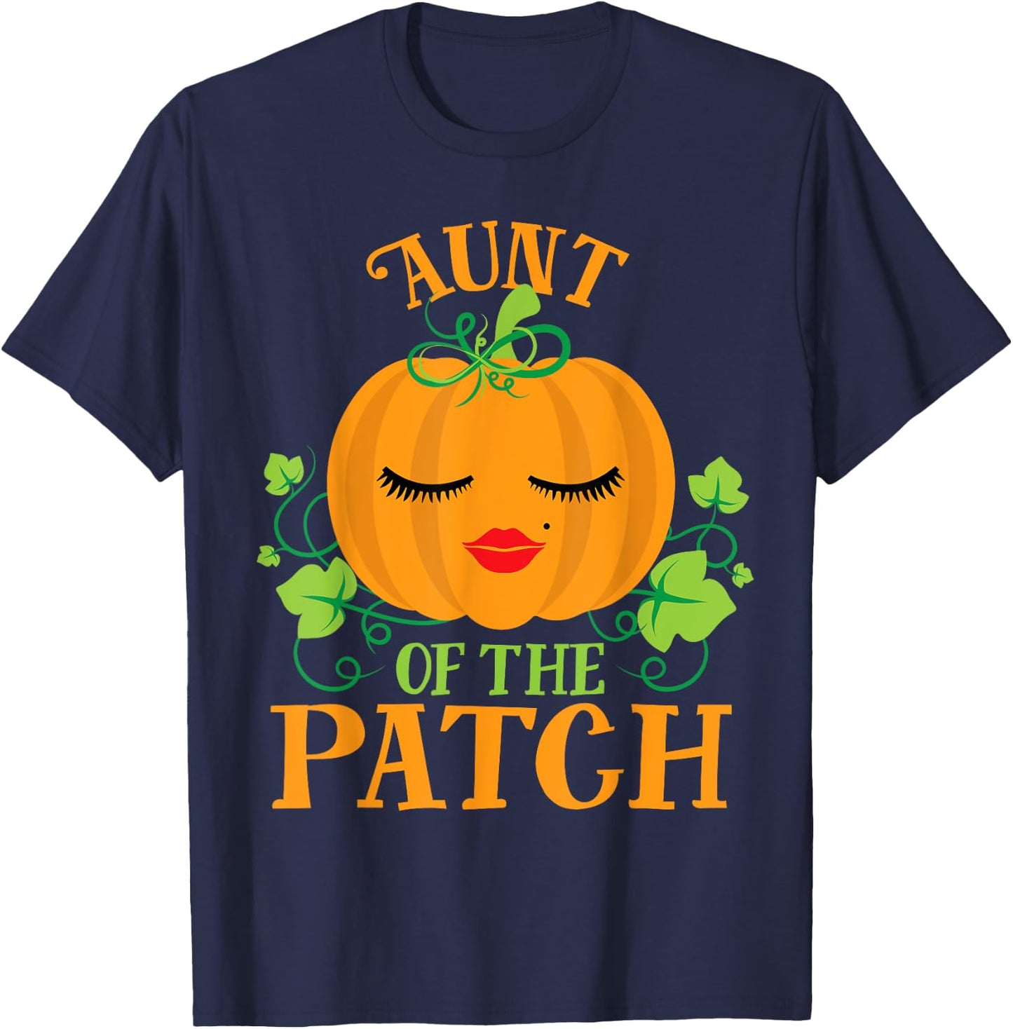 Aunt Pumpkin of the Patch Sassy Matching Family Halloween T-Shirt - T-Shirt | Navy
