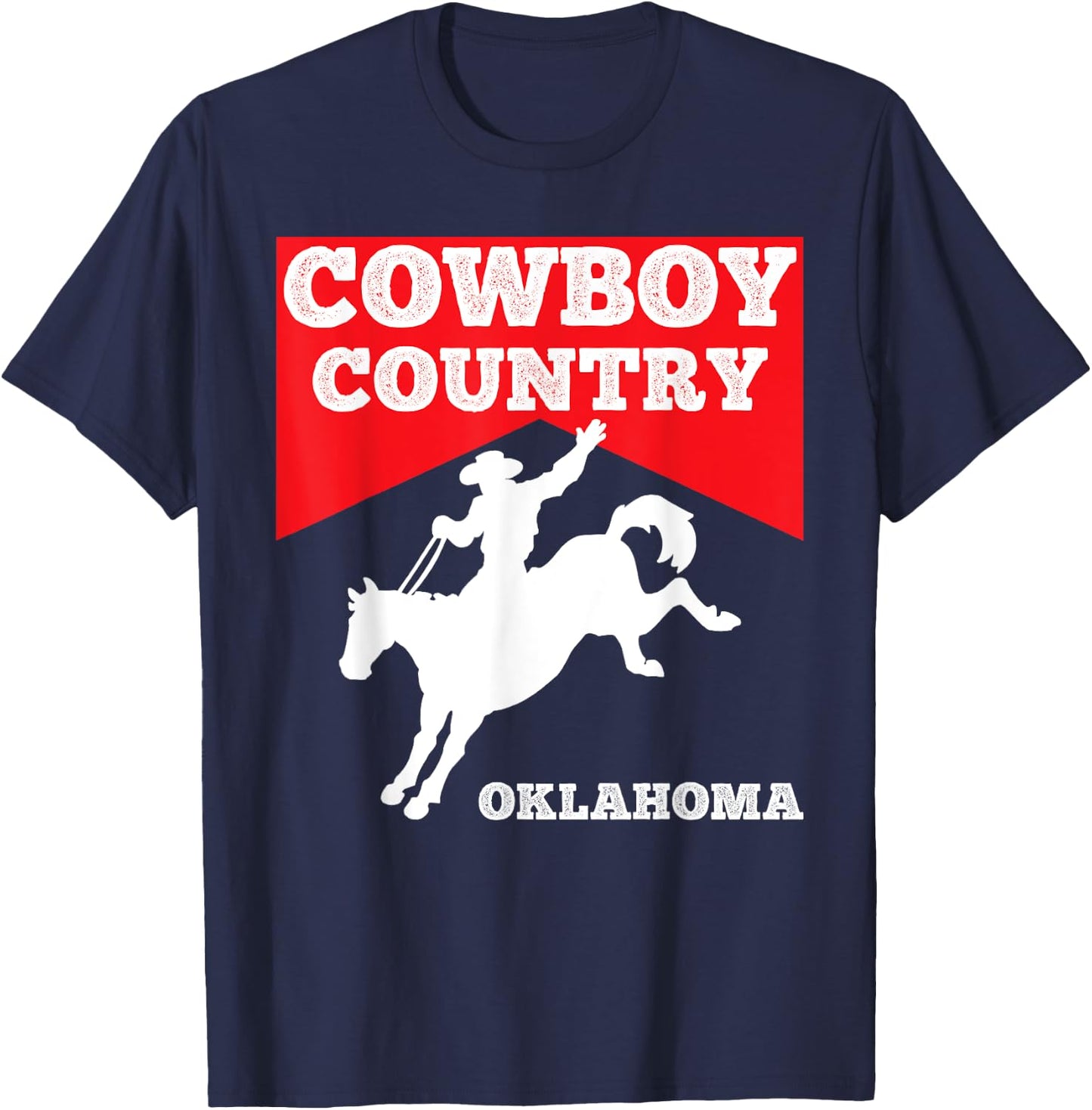 Oklahoma Cowboy Country Horse Riding Rodeo Apparel Top T-Shirt - T-Shirt | Navy