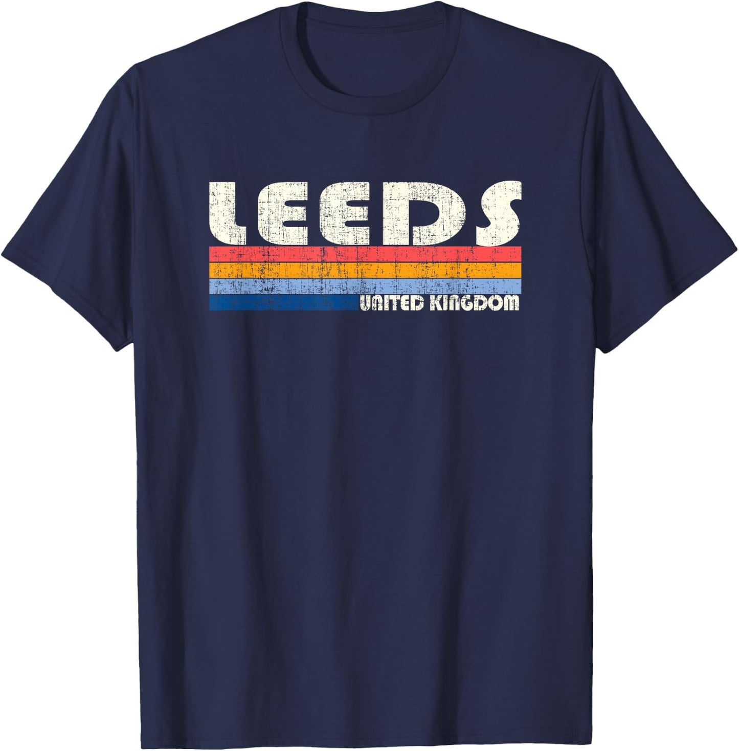 Retro Vintage 70s 80s Style Leeds, United Kingdom T-Shirt - T-Shirt | Navy