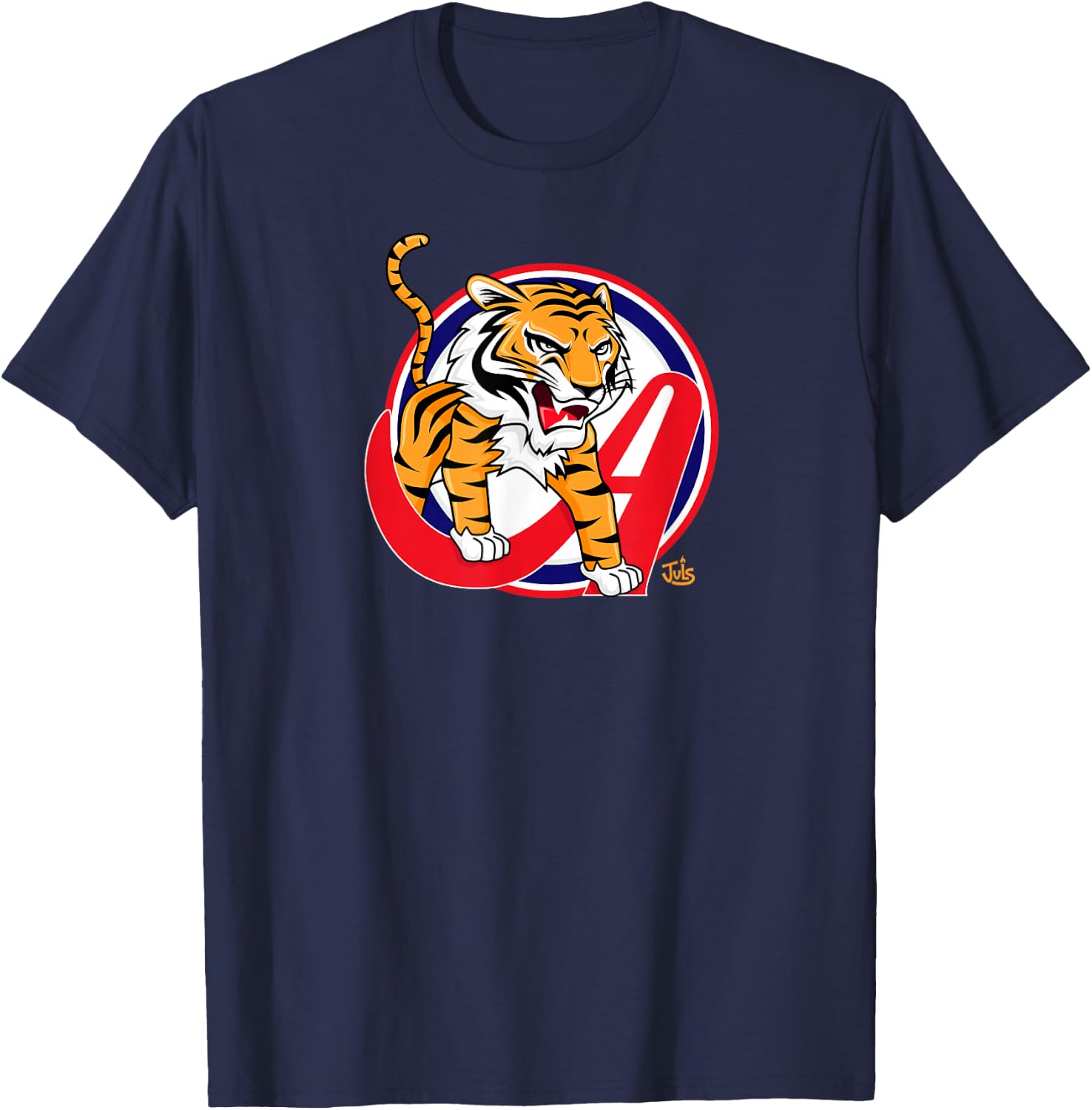 Juls Designs - Tigres Aragua - Venezuela -Kids Black Cotton Blend T-Shirt - T-Shirt | Navy