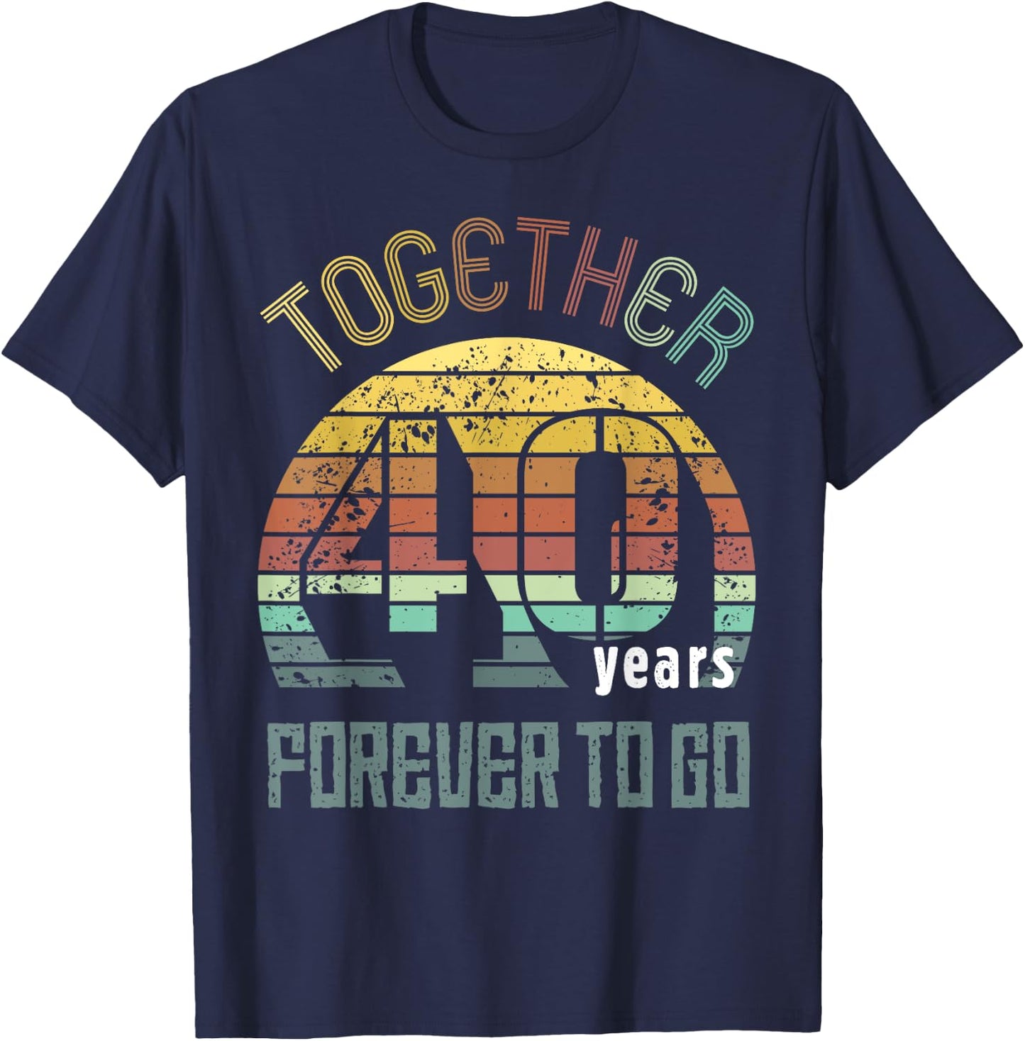 40th Years Wedding Anniversary Gifts For Couples Matching 40 T-Shirt - T-Shirt | Navy
