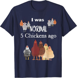 I Was Normal 5 Chickens Ago, Chicken Lover Kids T-Shirt - T-Shirt | Navy