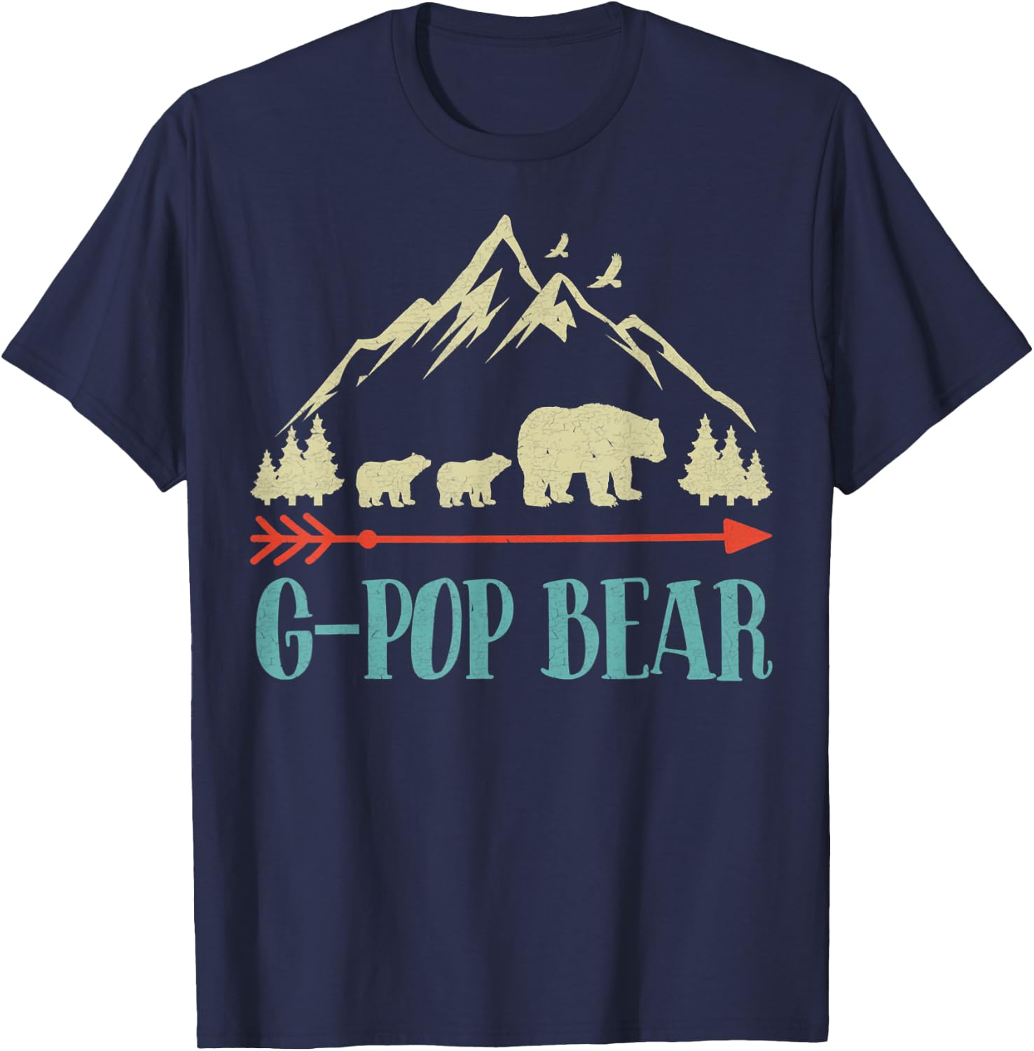 G-Pop Bear-Vintage Father's Day Mother's Day T-Shirt - T-Shirt | Navy