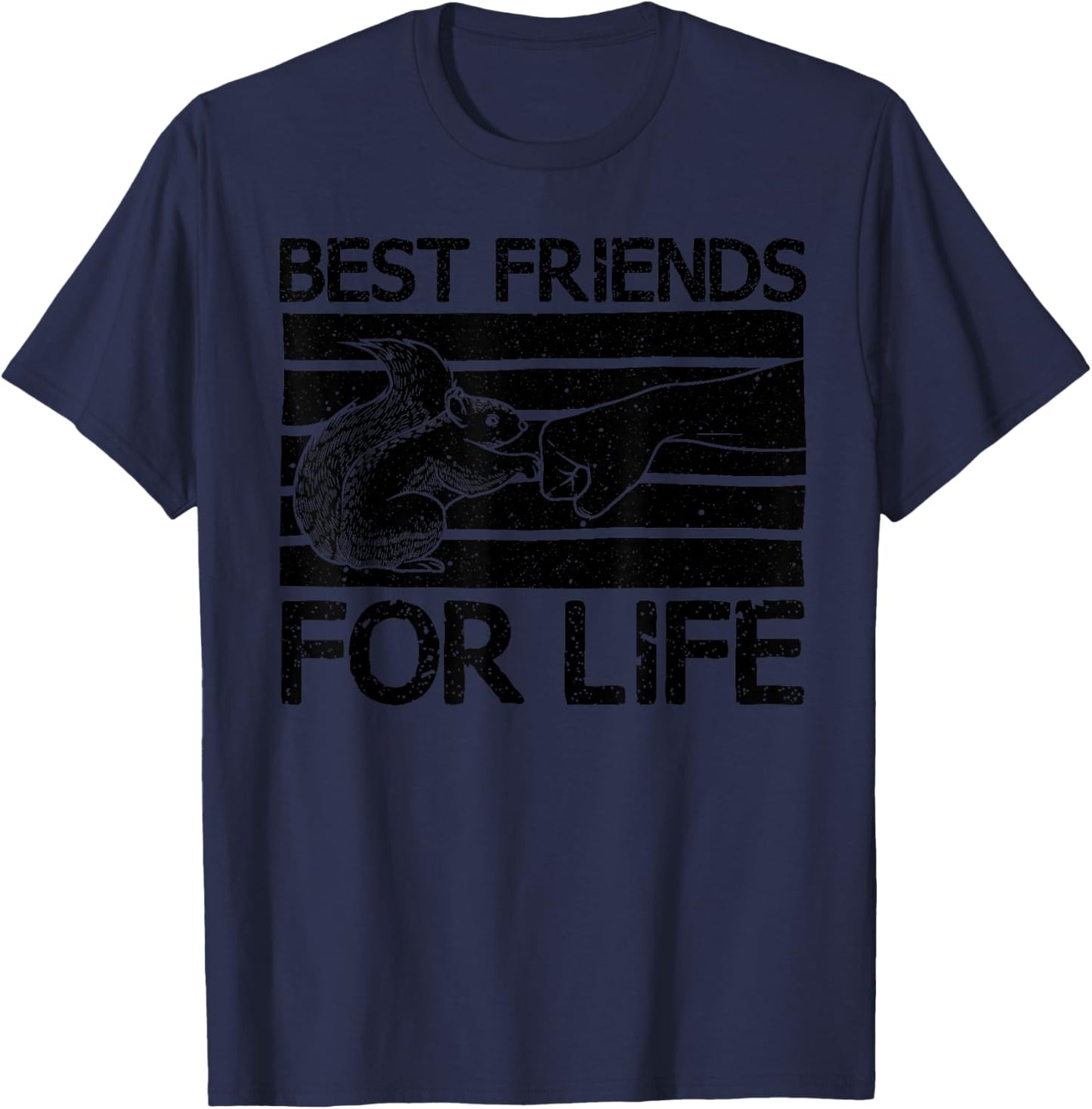 Funny Best Friends For Life Squirrel Gift Cool Fist Bump T-Shirt - T-Shirt | Navy
