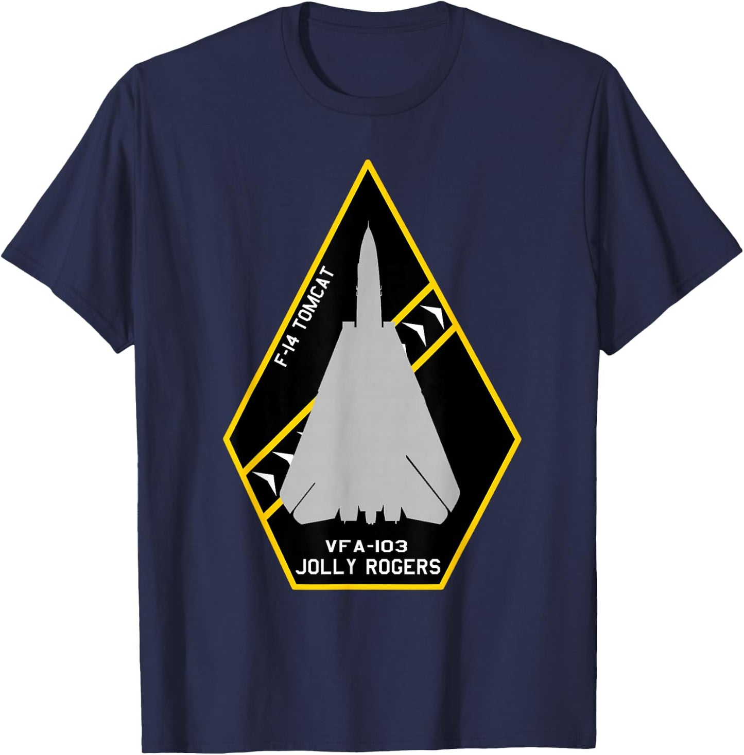 VFA-103 Jolly Rogers F-14 Tomcat Jet Aircraft"Patch" T-Shirt - T-Shirt | Navy