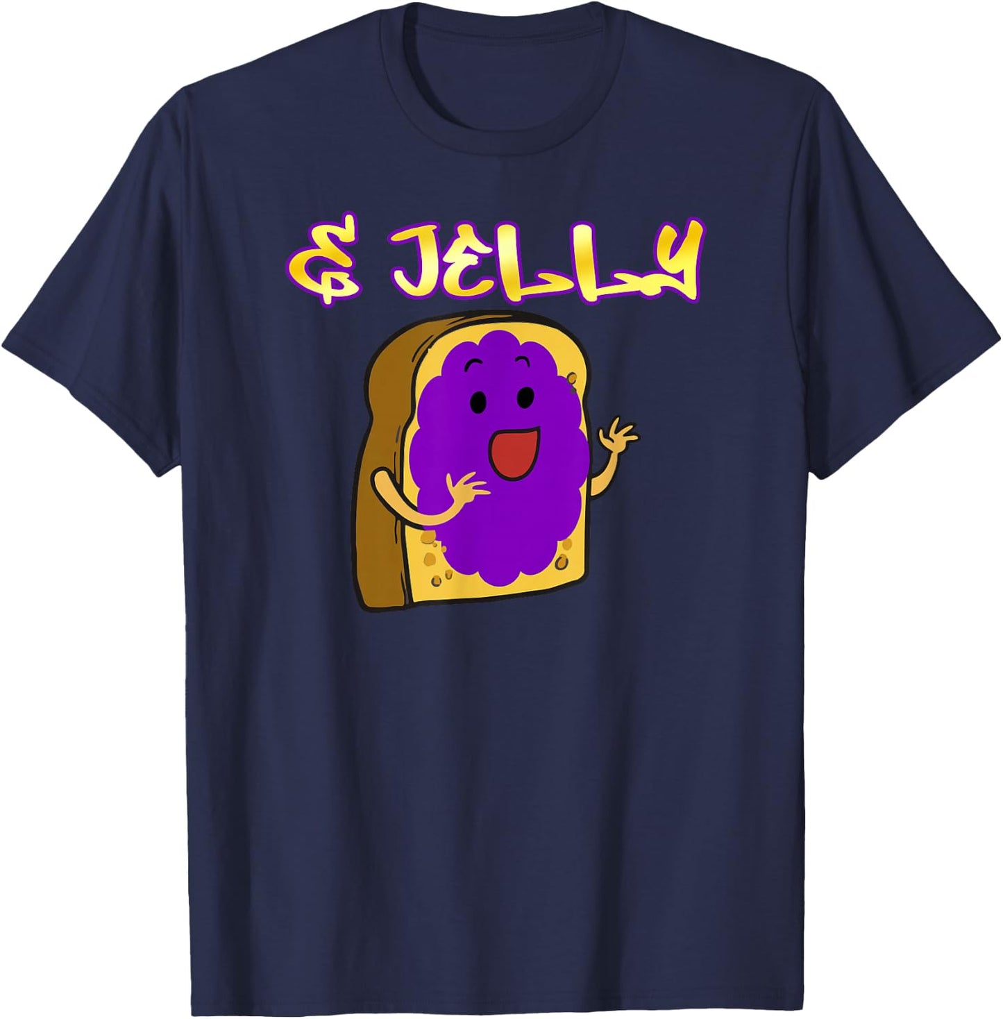Peanut Butter and Jelly Kawaii Matching PB Grape Jelly T-Shirt - T-Shirt | Navy
