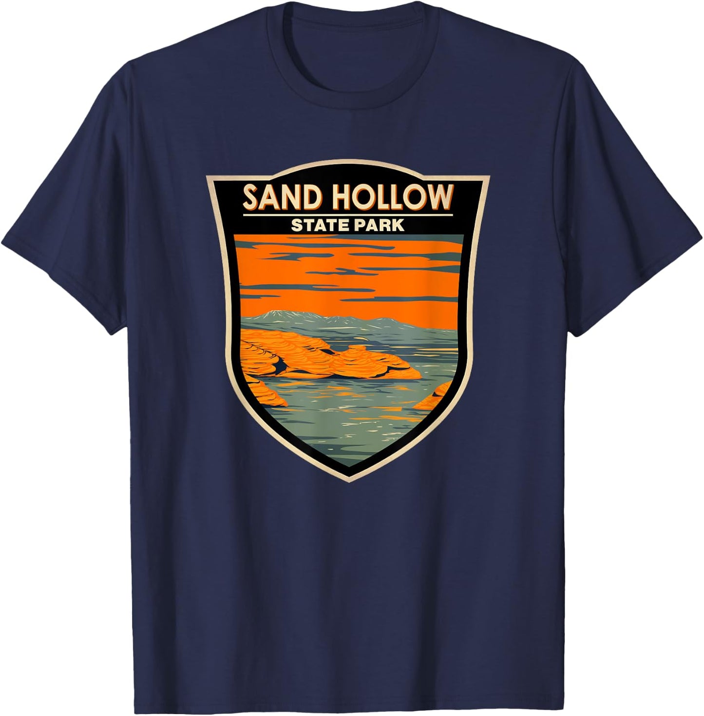 Sand Hollow State Park Utah Badge Vintage T-Shirt - T-Shirt | Navy