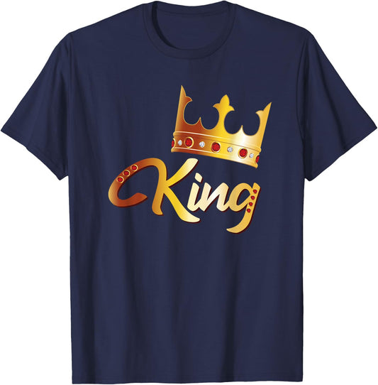 King Shirt Men Couples Matching Royal King T-Shirt - T-Shirt | Navy