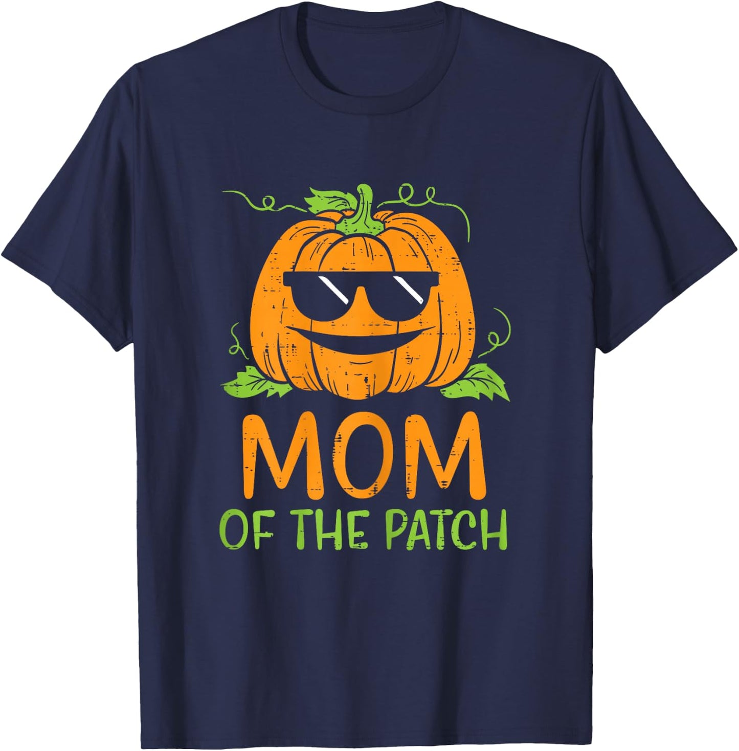 Pumpkin Mom Of The Patch Halloween Family Mommy Mama Women T-Shirt - T-Shirt | Navy