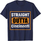 Straight Outta Cincinnati Ohio USA Retro Distressed Vintage T-Shirt - T-Shirt | Navy