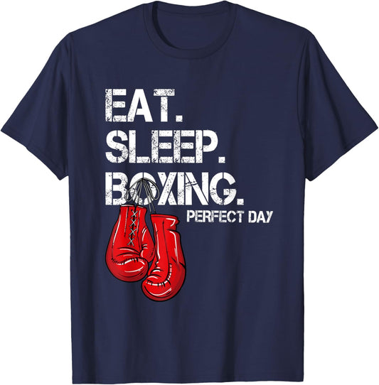 Funny Eat. Sleep. Repeat. Boxing Lover Perfect Day Gift T-Shirt - T-Shirt | Navy