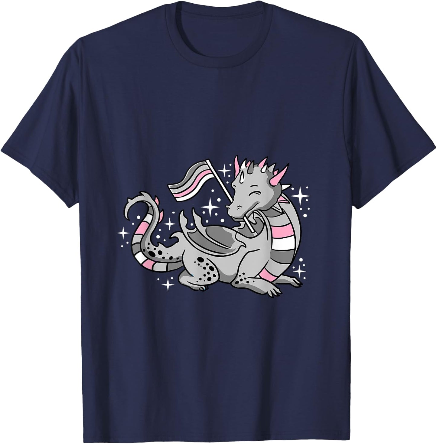 Demigirl Dragon Demigirl Pride T-Shirt - T-Shirt | Navy