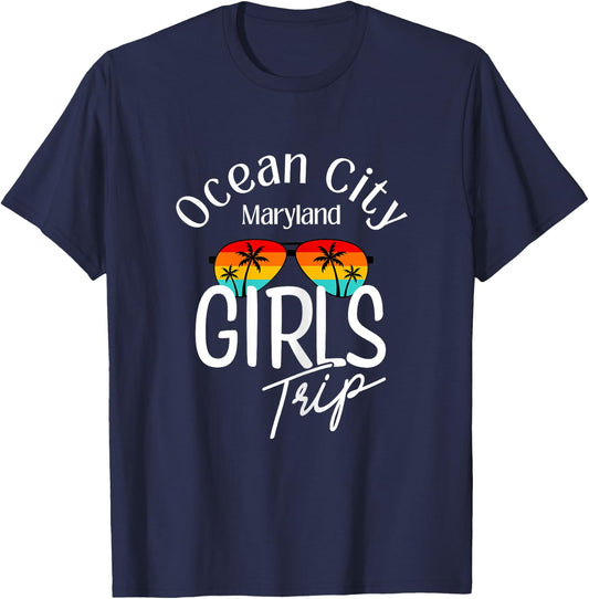 Girls Trip Ocean City Maryland T-Shirt - T-Shirt | Navy