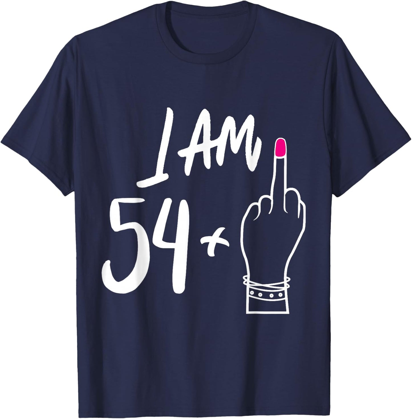 Funny Personalized 54 plu 1 = Fabulous 55 Queen Humor Bday T-Shirt - T-Shirt | Navy