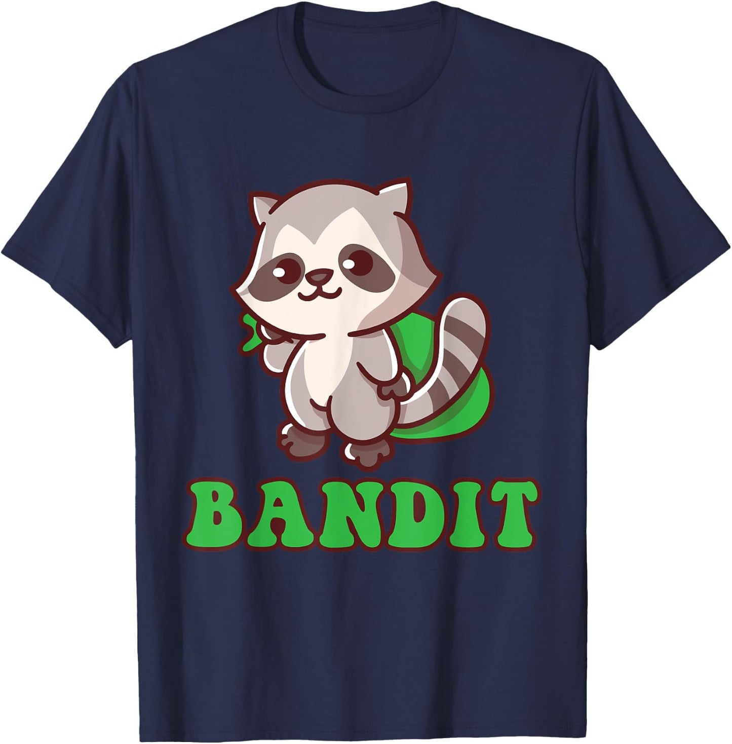Bandit Cute Criminal Rubbish Panda Animal Friend Raccoon T-Shirt - T-Shirt | Navy