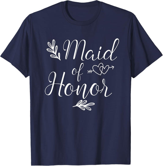 Maid Of Honor Wedding Shower T-Shirt - T-Shirt | Navy