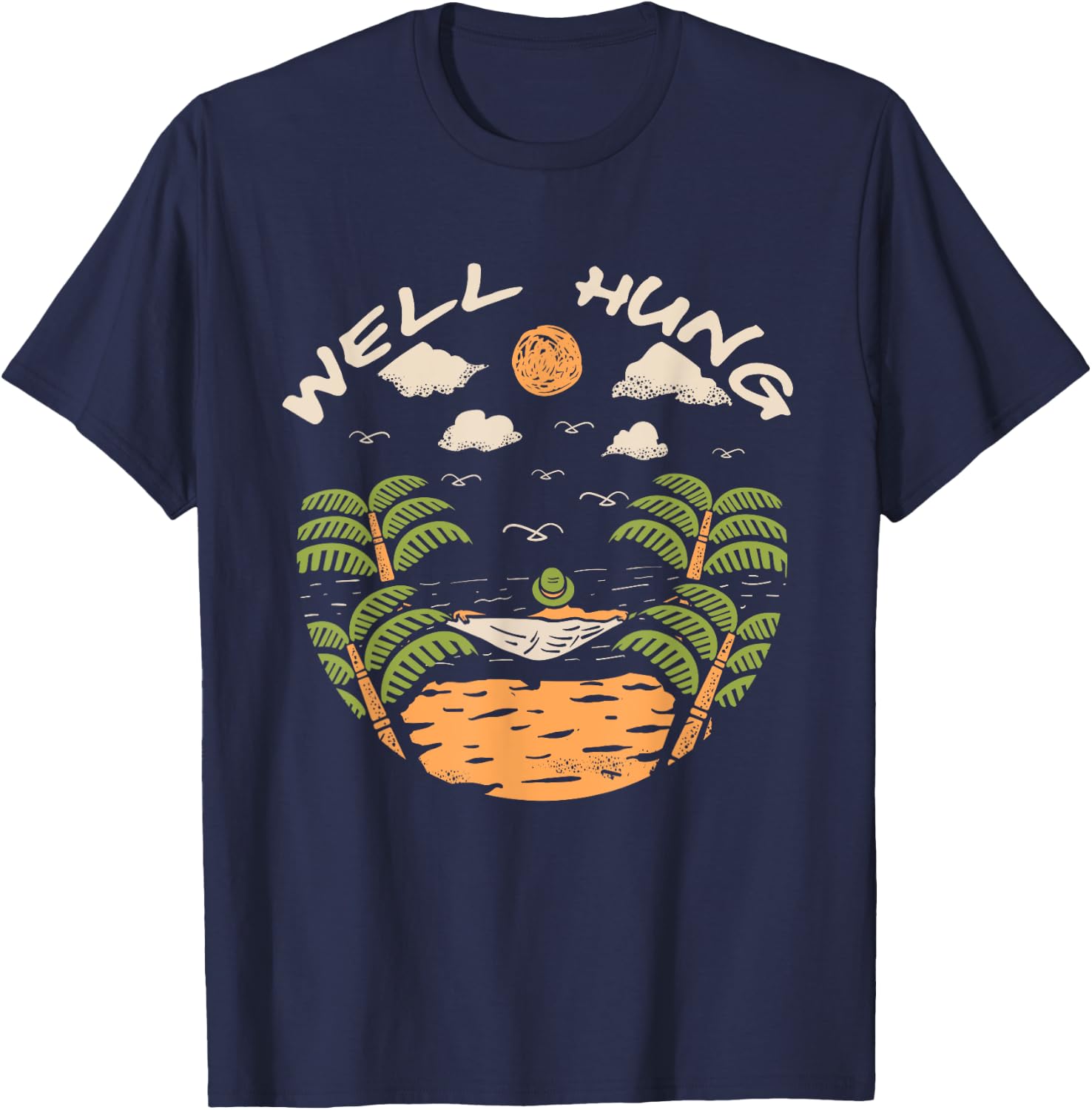 Well Hung! Camping Hammock Hammock T-Shirt - T-Shirt | Navy