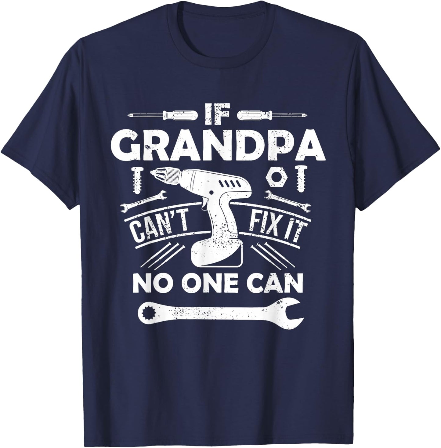 Grandpa Is My Favorite Name - Father's Day Grandpa Mechanic T-Shirt - T-Shirt | Navy